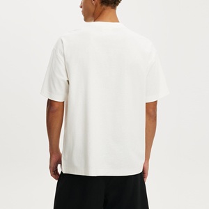 เสื้อยืดคอกลมแขนสั้นทรงปกติสำหรับผู้ชายไซส์ใหญ่ ผ้าฝ้าย 100% ปรับแต่งได้ สวมใส่สบาย พิมพ์ลายโลโก้ด้านหน้า - Product Image 2