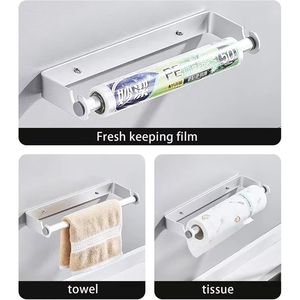 Portarotolo da Parete Autoadesivo per Cucina, Montaggio a Foratura per Armadietti - Product Image 6