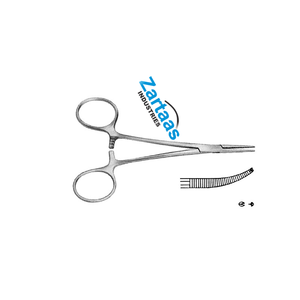 Pinces à artères Halsted-Mosquito incurvées en acier inoxydable de haute qualité, 1x2 dents, 18 cm – Fabricant et exportateur d'instruments chirurgicaux - Product Image 2