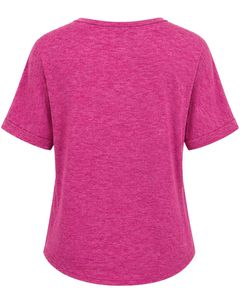 เสื้อยืดคอกว้างสีชมพูแบบสั่งทำพิเศษสำหรับผู้หญิง แขนสั้น ผ้าคอตตอนผสม เนื้อนุ่ม น้ำหนักเบา มีกระเป๋าเสื้อ ใส่สบายในฤดูร้อน เหมาะสำหรับใส่ทุกวัน - Product Image 2