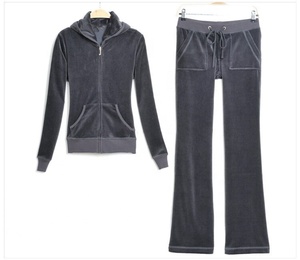 Winter Jogging Women's Velvet Fabric Body Fit Blank Track Suit Long <b>Pants</b> & Zipper Top Survetement Velour Ribbed Cuff Sweat Suit - Product Image 1
