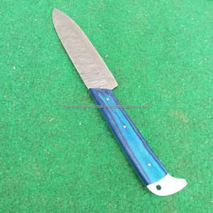 Cuchillo Santoku de Chef de Damasco hecho a mano, cuchillo de cocina japonés profesional de acero de Damasco con alta nitidez - Product Image 3