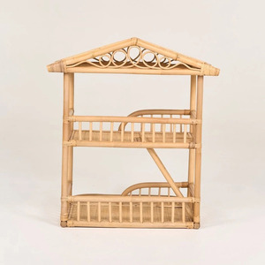 Casa de muñecas de ratán para niños, juguetes naturales, mini casas pequeñas para muñecas, juego de simulación - Product Image 3