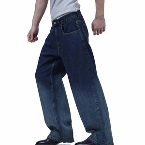 Jean baggy droit taille mi-haute pour homme, best-seller, haute qualité, léger, décontracté, respirant, écologique, 100 % coton - Product Image 1
