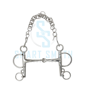 Mors de cheval professionnel en acier inoxydable avec chaîne de bridage pour l'équitation et l'entraînement - Product Image 4