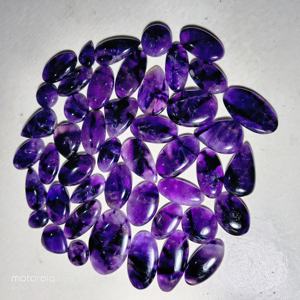 Cabujones de Amatista Natural en Forma de Estrella, Gemas Sueltas con Reverso Plano Pulido, 20-45mm, 8-12g, para Fabricación de Joyas, Precio al por Mayor - Product Image 5