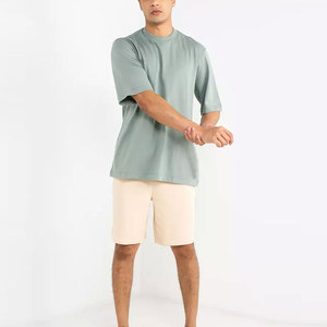 Nouveaux shorts de jogging amples pour hommes, coupe droite et large, taille élastique, noir et gris, longueur genou - Product Image 6