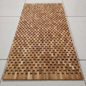 Tapis de bain antidérapant en teck 100 % original, fait main, de qualité supérieure, écologique, motif géométrique, pour salon et chambre à coucher – Offre Spéciale - Product Image 1