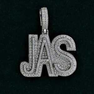 Colgante de Lujo Estilo Hip Hop con Letra Personalizada Iced Out, Diamante Moissanita VVS de Alto Brillo, Plata de Ley 925 - Product Image 1