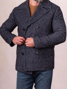 Abrigo de hombre Ulverston azul marino estilo Pea Coat - Product Image 1