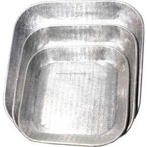 Ensemble de plateaux en fonte d'aluminium Forme octogonale Décorative Plateau de service en métal à 8 côtés Plateau décoratif argenté en offre spéciale - Product Image 4