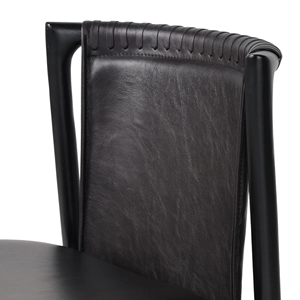 Black Wood Dining Chair with Artificial PU Leather Seat Modern Cafe Restaurant Hotel <b>Furniture</b> - Product Image 6
