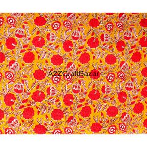 Tissu en coton 100% imprimé à la main avec des motifs floraux indiens, pour filles et femmes, séchage rapide, respirant, écologique, léger, vêtements d'été - Product Image 6