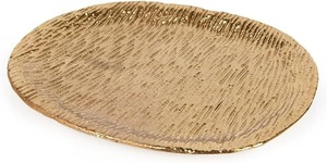 Decorative Textured Gold Metal <b>Oval</b> Tray Eco-Friendly Party <b>Coffee</b> <b>Table</b> Centerpiece Jewelry Organizer Catchall Dish Vanity - Product Image 3