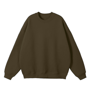 Sweat-shirt décontracté surdimensionné pour femme, col roulé uni, brodé, épaules tombantes, avec logo personnalisé sur le devant - Product Image 2