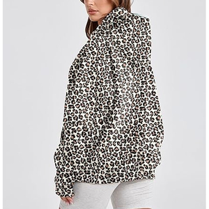 <b>Leopard</b> Hoodie Streetwear Cotton Fleece <b>Sweatshirt</b> Pullover Custom Logo OEM Wholesale Supplier - Product Image 3