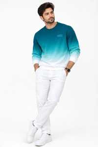 ONETEN APPARELS <b>Men's</b> Gradient Color Sweatshirt O-Neck Pullover Casual Top - Product Image 1