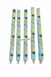 Sangle de sac perlée faite à la main avec motif Popcorn et crème glacée, large et réglable, pour sacs à main et sacs bandoulière - Product Image 6