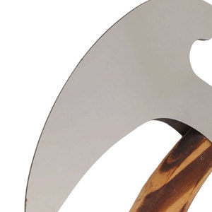 Cortador de Pizza Damasco, Cuchillo para Pizza con Hoja Curva de Acero Forjado a Mano, con Cómodo Mango de Madera - Product Image 2