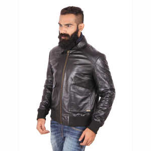 Chaqueta Bomber de Cuero Genuino para Hombre, de Alta Calidad, Impermeable, Transpirable, con Cuello Mao, Modelo 2026, Proveedor de Invierno Personalizado - Product Image 2