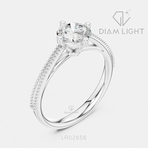 Bague de fiançailles solitaire en or blanc 14 carats avec diamant de laboratoire certifié IGI, taille ronde 0,85 carat, bijoux fins pour mariage et anniversaire - Product Image 2