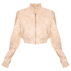 Chaqueta Bomber Reversible Impermeable con Cuello en V, Hombros Acolchados, de Seda/Algodón Lavado a la Piedra, con Cierre Frontal, Estilo Urbano y Vanguardista - Product Image 1