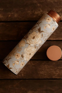Floral Printed Pure <b>Copper</b> <b>Drinking</b> Water <b>Bottle</b> with Mirror Polish Finish Eco Friendly Metal <b>Bottle</b> for Healthy Water Storage - Product Image 5
