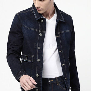 Veste en jean pour homme au meilleur prix, col montant, logo personnalisé sur le devant, design personnalisé, 100% coton, écologique, respirante, veste d'hiver - Product Image 5