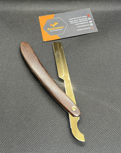 Wholesale Professional Manual Stainless Steel Barber Straight Razor Pakka Wooden Handle <b>Swing</b> Lock Shave Face Body-Sustainable - Product Image 4