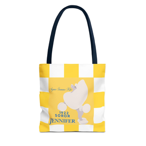 Sac fourre-tout Sigma Gamma Rho SGRHO, cadeau, vêtements, cadeau de probatiate, sac de voyage en toile jaune à carreaux avec nom personnalisé - Product Image 5