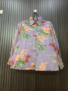 Chemise en coton à manches longues pour femme, imprimé floral, col rabattu, décontractée, respirante, tissu tissé, longueur intégrale, printemps - Product Image 1