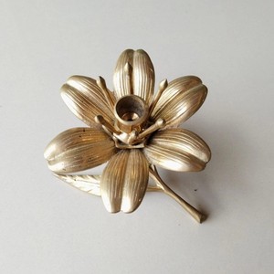 Assured Quality Brass Flower Candlestick Holder for Home Decoration Durable Metal Design - Product Image 3
