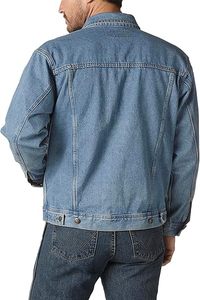 Men's Classic <b>Denim</b> <b>Jacket</b> Bonded Waterproof Turn-down Collar Washed Cotton Casual Regular Fit Single Button Blue Winter - Product Image 2