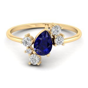Bague de Fiançailles REYES en Argent Sterling 925 avec Moissanite et Saphir Bleu Taille Poire 0,75 Carat – Prix d'Usine en Gros - Product Image 6
