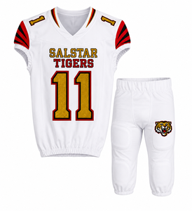 Ensemble d'uniformes de football américain unisexe à manches courtes, 300g, motif uni, respirant, style le plus récent, haute qualité, vente chaude, 100% coton - Product Image 1