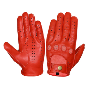 Custom Anti-Slip Genuine <b>Leather</b> Winter <b>Driving</b> <b>Gloves</b> Full Finger Breathable Lightweight Comfortable <b>Men</b> Laser Printed Outdoor - Product Image 4