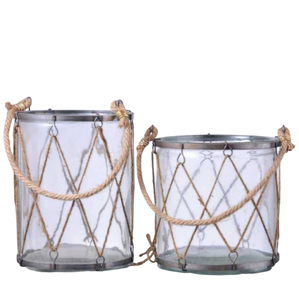 Portavelas Redondo de Metal y Vidrio de Diseño Único para Decoración de Iluminación en el Hogar y Bodas, Portavelas Plateado - Product Image 1