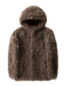 Manteau à capuche une pièce en fourrure pour homme, en cuir véritable, simple boutonnage, style décontracté, prix de gros - Product Image 2