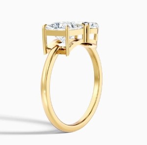 Anillo de Moissanita con Corte Princesa Toi Et Moi, Plata de Ley 925, Chapado en Oro Amarillo, Dos Piedras, Joyería de Lujo para Compromiso y Boda - Product Image 4