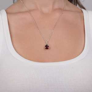 Pendentif Goutte d'eau en Rubis Rouge Feuille, Pierre Naturelle, Or Vintage, Pierre de Naissance de Janvier, Bijou en Pierre Précieuse, Cadeau pour Femme, Vente en Gros Inde - Product Image 5