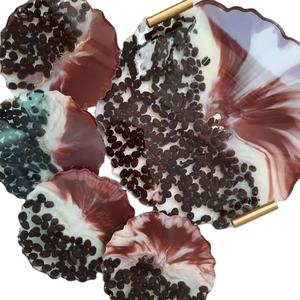 USING Posavasos de resina de lujo hechos a mano Almohadillas cuadradas de colores personalizables para juego de mesa de alfombrilla de cocina El mejor precio - Product Image 6