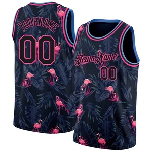 Camiseta de Baloncesto Personalizada con Estampado de Flamencos, Unisex, Sin Mangas, Malla Deportiva, Ropa de Verano para Equipos, Transpirable, 100% Poliéster - Product Image 1