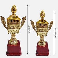 Trophée de Coupe du Monde Sportive Personnalisé et Durable, Plaqué Or, en Tissu, Technique de Moulage, Découpe, Finition Polie, Gravure Laser, pour le Sport