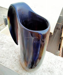 Mug en corne naturelle au design corne africaine, fait main, écologique, classique, léger, sûr pour les aliments, pour café et bière, avec couvercle coulissant anti-fuite - Product Image 2