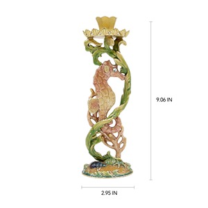 Diseño de caballito de mar, candelabro pintado con aerosol, candelabro hecho a baja temperatura, aleación de Zinc, oro rojo, adorno para el hogar de alta calidad - Product Image 1