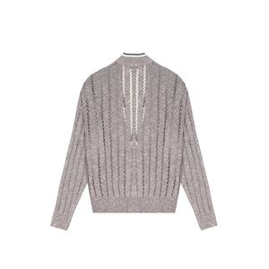 Pull en cachemire 100% pour homme, col en V, manches longues, tricot de qualité supérieure, logo frontal, fabrication sur mesure, vente en gros - Product Image 5