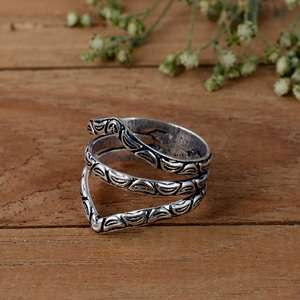 SHYAM JEWELRS Luxury 925 Sterling Silver Patterned Arthritis <b>Ring</b> Splint-V Shape <b>Adjustable</b> Swan Neck Support for PIP/DIP Joint - Product Image 3