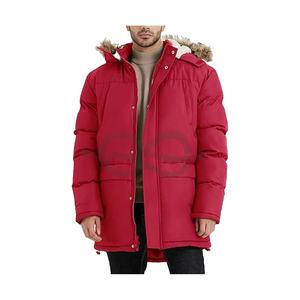 Chaqueta larga de invierno con capucha para hombre, abrigo hinchado cálido a prueba de viento con diseño grueso acolchado, Parka duradera para clima frío - Product Image 1