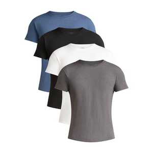 Camiseta de Hombre con Cuello en V, de Spandex/Nylon, Estilo Hip Hop, Secado Rápido, Transpirable, Corte Regular, Informal, Suave, para Fitness, Verano, Ropa Ligera para el Hogar - Product Image 1