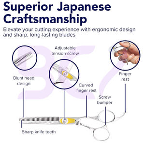 Ciseaux à effiler ultra-affûtés en acier inoxydable pour la coupe et la texturisation des cheveux, à lame simple, pour le contrôle du volume capillaire - Product Image 6